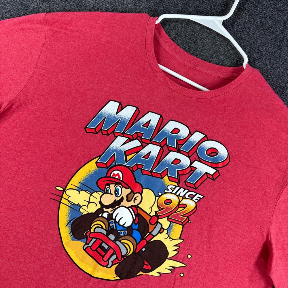 Mario Kart‎ T Shirt Mens XL Extra Large Red Nintendo Since 92 Graphic Tee Racing
